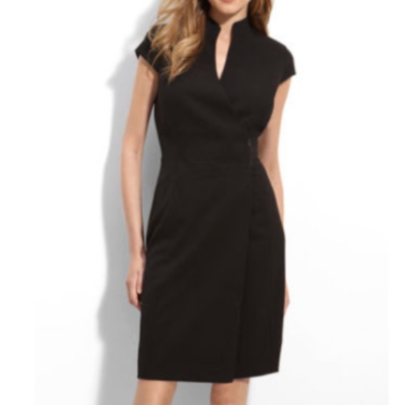 calvin klein black wrap dress